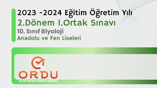 10Sınıf Biyoloji 2Dönem 1Ortak Yazılı Sınavı Anadolu ve Fen Liseleri [upl. by Schulman]