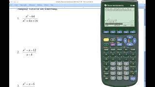 Simplify Rational Expressions With The TI89 [upl. by Ema249]