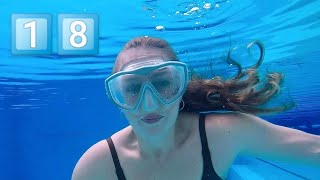 Underwater Swimming with Earrings and Makeup  Swimsuit VS Bikini VLOGMAS DAY 18 [upl. by Niveg]