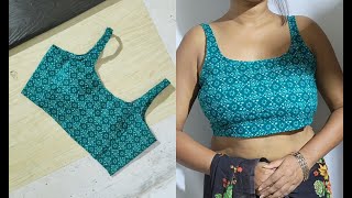 Cotton Sleeveless Blouse Cutting and Stitching [upl. by Aneekahs]