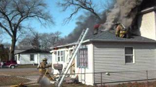 Flashover Or Backdraft Occurs While Crews Are In A Working House Fire In New Chicago [upl. by Beitz843]