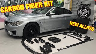 Rebuilding a salvage BMW M4 PART 8 CRAZY AMOUNT OF CARBON FIBER [upl. by Kenaz]