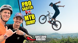 PRO SKATEBOARDER vs MOUNTAIN BIKE  CAN HE CLEAR A JUMP [upl. by Anait]