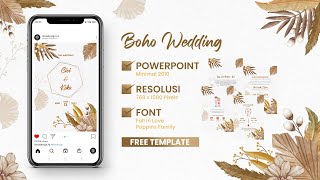 TEMPLATE UNDANGAN DIGITAL GRATIS  BOHO WEDDING  POWERPOINT [upl. by Marnie]