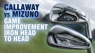 Game improvement irons head to head Callaway Apex DCB vs Mizuno JPX921 Hot Metal  Iron World Cup 2 [upl. by Cadmarr50]