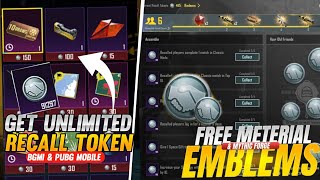 How To Get Unlimited Recall Tokens In Bgmi amp PUBG  Recall Tokens Trick  Free Material Bgmi amp Pubg [upl. by Akkimat122]