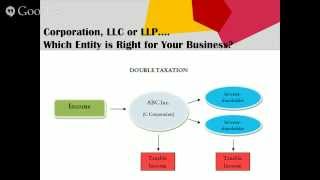 Webinar Corporation LLC or LLP Which Entity is Right for Your Business [upl. by Alletsyrc]