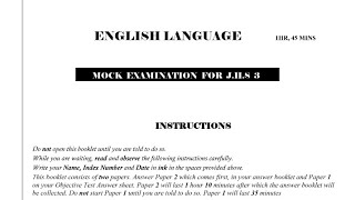 English Language Mock September 2024 Objectives amp Essay [upl. by Giarla]