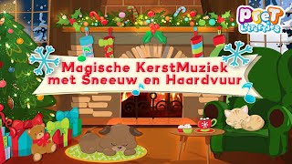 Kerst Openhaard met Instrumentale Kerstmuziek met Sneeuw  Kerst Haardvuur Digibord  Open haard [upl. by Zosima]