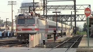 20160726 July 26 2016 SEPTA Silverliner IV and AEM7 push pull trains Lansdale Station Lansdale PA [upl. by Sharron]