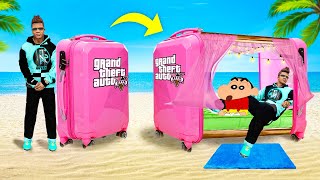 Going To Maldives In Our Secret Suitcase Car In GTA 5 Movie [upl. by Yeclehc]