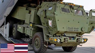 US Marines Powerful M142 HIMARS missile systems during a live fire exercise in Thailand [upl. by Rheinlander]