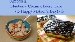 Ambrosia amp Blueberry Cheese Cake A Mothers Day Dessert Special collaboration [upl. by Brittne]