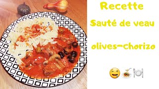 Recette Cookéo  Sauté de veau aux olives et chorizo [upl. by Nial]