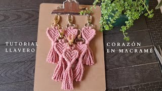 Tutorial llavero de corazón en macramé [upl. by Ogirdor156]