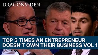 Top 5 Times An Entrepreneur Doesnt Own Their Business  Vol1  COMPILATION  Dragons Den [upl. by Ignace]