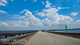 Driving Worlds Longest Bridge Over Water  Lake Pontchartrain Causeway  New Orleans Louisiana  4K [upl. by Hsinam150]