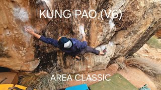 Moes Valley Boulders  Kung Pao V6 Area Classic [upl. by Nerta716]