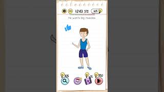 Brain test Level 372 walkthrough  He wants big muscles  Gaming 92 [upl. by Crellen]