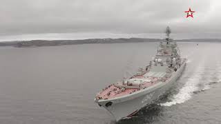 Missile cruiser quotPeter the Greatquot went on exercises in the Barents Sea [upl. by Occer]