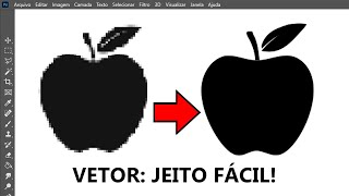 Como converter imagem em vetor no Photoshop vetorizar fácil [upl. by Alleunamme]