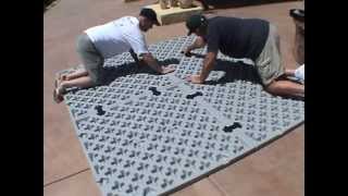 Installing your spa hot tub foundation base is fast and easy with EZ PADS [upl. by Lona]