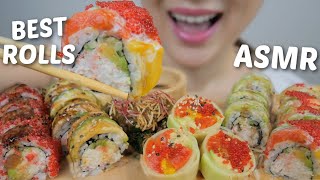 ASMR THE BEST SUSHI ROLLS My Top favourites No Talking Relaxing Eating Sounds  NE Lets Eat [upl. by Aila]