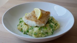 Kabeljau auf ErbsenKartoffelstampf Rezept  Codfish on Pea Potato Mash Recipe  ENG SUBS [upl. by Anesusa]