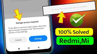 Storage Access Required Problem In Redmi Mi Phone  Redmi Mobile Ki Gallery Me Video Play Nhi Ho Rha [upl. by Brader828]