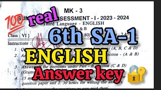 6th SA1 💯💯 ENGLISH Full Question Paper with Answers key 🔐🗝️  SA1 English Answer key 🗝️sa1exam [upl. by Rider939]