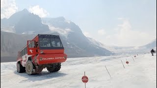 COLUMBIA ICEFIELD Glacier Adventure Tour in Jasper Alberta Canada Athabasca Glacier [upl. by Anitnuahs87]