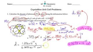 Unit Cell Calculations worksheet review [upl. by Tteirrah147]