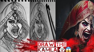 Draw the KAMLA👻😱 Pencil sketchesSimple DrawingKAMLA Face☠💀 [upl. by Odinevneib]