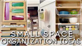 SMALL SPACE ORGANIZATION ON A BUDGET 2023  RENTER FRIENDLY KITCHEN ORGANIZATION HACKS amp IDEAS [upl. by Akciret687]