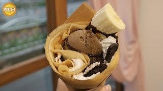 방학천 │ 초코 아이스크림 크레페 │ Crepe with Chocolate Ice Cream │ 한국 길거리 음식 │ Korean Street Food [upl. by Saire]