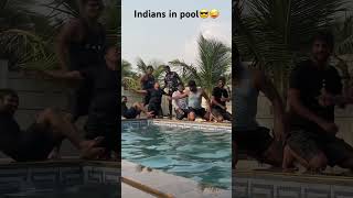 Indians in pool 😎😂 Funny video Dance🕺 ExploreWithAJJY  shorts viralvideo dance pool [upl. by Bartholomew913]