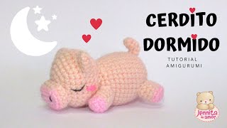 CERDITO DORMIDO Tutorial Amigurumi Paso a Paso Patrón en Descripción [upl. by Arica]