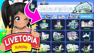 ALL 10 NEW SUBSCRIPTION HOMES  SECRETS SOLVED in LIVETOPIA Roleplay roblox [upl. by Adnahsar]