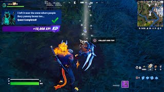 Fortnite  I Left It Near The Snow Where People Bury Yummy Bones Too Cerberus Snapshot Quests [upl. by Akirat782]