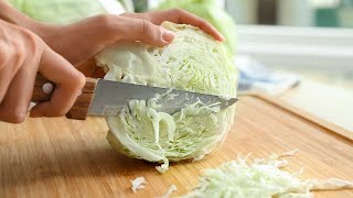 How to Chop Cabbage  Easy For Beginners [upl. by Artimid]