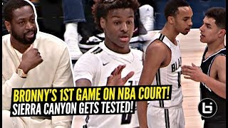 Bronny James FIRST Game On NBA Court w Dwayne Wade Watching Sierra Canyon TESTED [upl. by Arbrab]