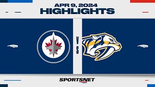 NHL Highlights  Jets vs Predators  April 9 2024 [upl. by Streeter]