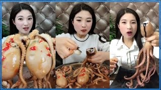 Comida China Tienes las agallas para comer pulpos como esta chica [upl. by Rekoob]