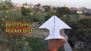 Flying Rocket Bird Plane notebook paper flying bird plane how to make paper rocket plane flying [upl. by Goldner830]