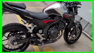 Honda CB 500F com escapamento esportivo Full Cs Racing CB500F [upl. by Alak]