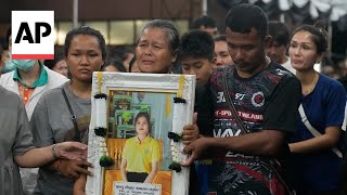 Funeral held for students and teachers killed in Thailand school bus fire [upl. by Fendig168]