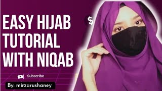 Hijab Tutorial with niqabhijab with niqabbeautiful hijab styleshijab tutorial by rushaney [upl. by Uah]