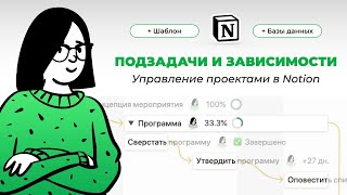 Подзадачи subtasks и зависимости dependencies в Notion Новое в управлении задачами и проектами [upl. by Omrellig]