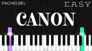 Canon In D  Pachelbel  EASY Piano Tutorial [upl. by Noram662]