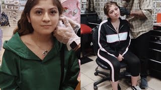 GETTING MY EARS PIERCED GUN VS NEEDLE  Vanessa Carrillo [upl. by Dnomyar]